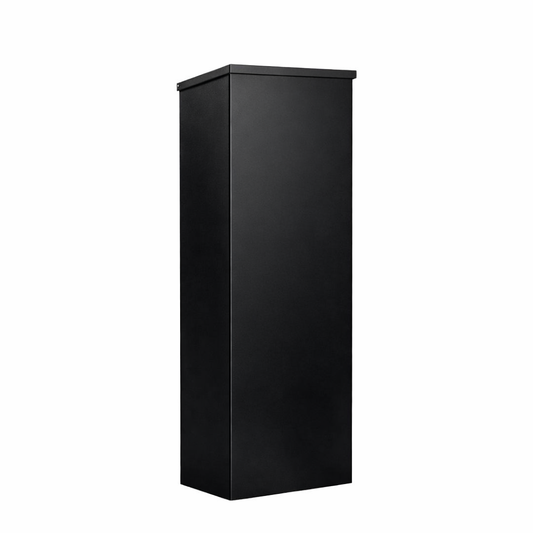 Allux 600 Back brievenbus in zwart kleur. Duurzame en weerbestendige buitenbrievenbus van hoogwaardige kwaliteit, met modern ontwerp en ruime capaciteit voor brieven en pakketjes.