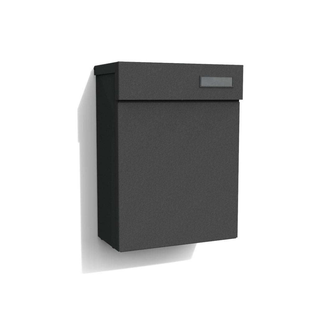 Topa brievenbus in RAL9005TXT kleur. Duurzame en weerbestendige buitenbrievenbus van hoogwaardige kwaliteit, met modern ontwerp en ruime capaciteit voor brieven.